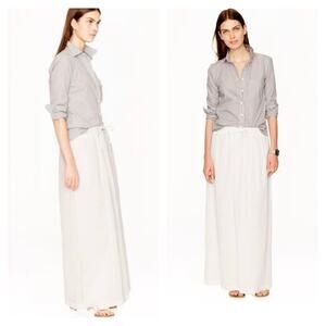 J. Crew White Gauze Maxi Skirt Size XXS Petite Flowy Peasant Tie Waist